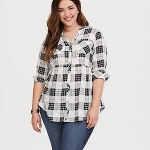 Torrid Emma Plaid Challis Babydoll Tunic